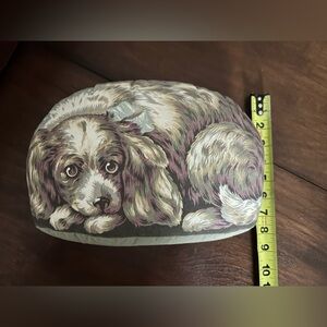 Vintage Decorative Dog Print Cushion - Neutral Tones
